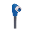 M12 Power Single-Ended Cordset: Female, angled, 5-pin(4+PE), K-coded, blue body, 600 V AC/DC, 16 A; PUR black cable, 1.50 mm² - RKWT 5K-911 - Belden Inc.