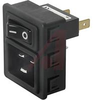 PEM, 15A, 2 Pole, Screw Mount, black, without release, quick connect terminals - 70080325 - Allied Electronics, Inc.