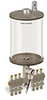 Levelux Clear View Multiple Feed Electro Lubricator, 1/2 gal Acrylic Reservoir, 6 Feeds, 1/4” OD Tube Outlets, 24VDC - B5177-064AB06024D1W - Oil-Rite Corp.