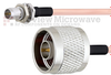 Slide-On BMA Plug Bulkhead to N Male Cable RG405 Type .086 Coax in 6 Inch - FMCA1600-6 - Fairview Microwave Inc.