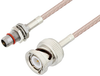 Slide-On BMA Plug Bulkhead to BNC Male Cable 12 Inch Length Using RG316 Coax - PE3C4949-12 - Pasternack