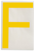 Brady Toughstripe B-514 Yellow Indoor Polyester Letter Label - 6 in Width - 8 in Height - 8 in Character Height - Printed Msg = F - 121726 - 754473-70942 - R. S. Hughes Company, Inc.