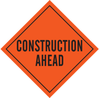Brady Vinyl Diamond Orange Road Construction Sign - 36 in Width x 36 in Height - TEXT: CONSTRUCTION AHEAD - 56750 - 754476-56750 - R. S. Hughes Company, Inc.