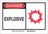 Brady Rectangle White Chemical, Biohazard, Hazardous & Flammable Material Sign - TEXT: EXPLOSIVE - 26544 - 754473-26544 - R. S. Hughes Company, Inc.