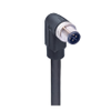 M12 Power Single-Ended Cordset: Male, angled, 4-pin(3+PE), S-coded, black body, 600 V AC/DC, 16 A; PVC black cable, 1.50 mm² - RSWT 4S-733 SW - Belden Inc.
