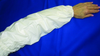 Ansell 59-001 Blue Vinyl Chemical-Resistant Arm Sleeve - 18 in Length - 076490-52082 -- 076490-52082 - Image