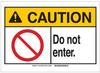 Brady B-302 Polyester Rectangle White Restricted Area / No Trespassing Sign - 14 in Width x 10 in Height - TEXT: CAUTION Do Not Enter - 143751 - 754473-96399 - R. S. Hughes Company, Inc.