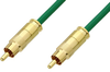 75 Ohm RCA Male to 75 Ohm RCA Male Cable 36 Inch Length Using 75 Ohm PE-B159-GR Green Coax - PE38133/GR-36 - Pasternack