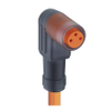 M8 Snap-In Sensor/Actuator Single-Ended Cordset: Female, angled, 3-pin, A-coded, translucent body, 10-30 V DC, 4 A, with 2xLEDs (PNP); PVC orange cable, 3-wires, 0.34 mm² - RKMW/LED A 3-06 - Belden Inc.