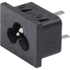 IEC Appliance Inlet C6, Snap-in Mounting, Front Side, Solder or Quick-connect Terminal -- 2565 - Image