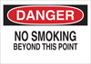 Brady B-401 Polystyrene Rectangle White Smoking Not Permitted Sign - 14 in Width x 10 in Height - TEXT: DANGER NO SMOKING BEYOND THIS POINT - 25079 - 754476-25079 - R. S. Hughes Company, Inc.