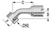 45° BSP O-Ring Female Swivel 60° Cone -- D-0606-FBO4 - Image