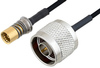 Snap-On BMA Jack to N Male Cable 6 Inch Length Using PE-SR405FLJ Coax - PE3C4862-6 - Pasternack