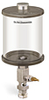 Clear View Single Feed Manual Lubricator, 1 qt Acrylic Reservoir, 1/8” Female NPT Outlet, 5/8”-18 Thread for Remote Mounting - B4461-032ABRW - Oil-Rite Corp.