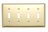 Toggle Switch Openings, Four Gang, Polished Brass - SB4PB - Legrand