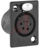 XLR Receptacle; Female; Black Metal; Gold; 1.063 in. - 70088557 - Allied Electronics, Inc.