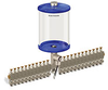 Blue Color Key, Clear View Multiple Feed Electro Lubricator, 1/2 gal Pyrex Reservoir, 23 Feeds, 1/8