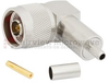 Right Angle N Male (Plug) Connector For RG55, RG142, RG223, RG400 Cable, Crimp/Solder - FMCN1384 - Fairview Microwave Inc.