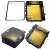 18x16x10 Polycarbonate Weatherproof Outdoor IP66 NEMA 4X Enclosure, 120 VAC MNT PLT, Mechanical Thermostat Heat Clear Lid Black -- TEBWPC181610-1H0 - Image