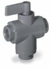 Ball valve, 3-way, 1/4