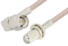 SMA Male Right Angle to SMA Female Bulkhead Cable 12 Inch Length Using RG316 Coax - PE3836-12 - Pasternack
