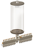 Clear View Multiple Feed Manual Lubricator, 1 gal Acrylic Reservoir, 16 Feeds, 1/8