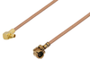 UMCX Plug to MMCX Plug Right Angle Cable 6 Inch Length Using RG178 Coax - PE39078-6 - Pasternack