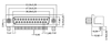 K22X Series Right Angle D-Subminiature Connectors -- K22X-B25S-NR - Image