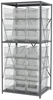 Akro-Mils Akrobin 6500 lb Adjustable Clear Gray Powder Coated Steel 22 ga Open Adjustable Fixed Shelving System - 24 Bins - 6500 lb Total Capacity - AS3679292SC - AS3679292SC - R. S. Hughes Company, Inc.