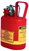 Justrite Red Polyethylene 1 gal Safety Can - 12 3/4 in Height - 4 5/8 in Overall Diameter - 697841-00568 - 697841-00568 - R. S. Hughes Company, Inc.