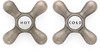 Supplementary Solid Metal Cross Handles with Porcelain inserts: N&ordm; 14000MHC Hot and Cold Set - 14000MHC - P. E. Guerin