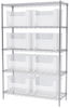 Akro-Mils Stak-N-Store 2000 lb Adjustable Clear Chrome Steel Open Adjustable Fixed Shelving System - 9 Bins - 2000 lb Total Capacity - AWS184813017SC - AWS184813017SC - R. S. Hughes Company, Inc.