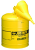 Justrite Yellow Steel 5 gal Safety Can - 16 7/8 in Height - 11 3/4 in Overall Diameter - 697841-14033 - 697841-14033 - R. S. Hughes Company, Inc.