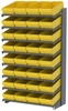 Akro-Mils APRS 900 lb Yellow Gray Powder Coated Steel 16 ga Single Sided Fixed Rack - 36 3/4 in Overall Length - 32 Bins - Bins Included - APRS18188 YELLOW - APRS18188 YELLOW - R. S. Hughes Company, Inc.