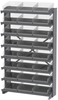Akro-Mils APRS 400 lb Clear Gray Powder Coated Steel 16 ga Single Sided Fixed Rack - 36 3/4 in Overall Length - 24 Bins - Bins Included - APRS170SC -- APRS170SC - Image