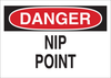 Brady B-401 Polystyrene Rectangle White Machine & Equipment Sign - 10 in Width x 7 in Height - TEXT: DANGER NIP POINT - 23021 - 754476-23021 - R. S. Hughes Company, Inc.