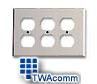 Leviton Stainless Steel 3 Gang Double Receptacle Wallplate - 84030 - TelephoneStuff.com