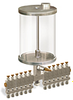 (Formerly B3153-5X-12F), Multiple Feed Manual Lubricator, 1/2 gal Acrylic Reservoir, 12 Feeds - B3153-064A12B111GW - Oil-Rite Corp.