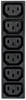 IEC 60320 C13 Six Position Snap-in Outlet with Solder Terminals -- 742W-15/36 - Image