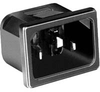 AC Male Power Inlet Connector,Snap-In,120/250VAC,15A(UL/CSA),10A(VDE),UL94V-0 - 70186043 - Allied Electronics, Inc.