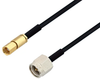 SSMC Plug to SMA Male Cable 50 cm Length Using PE-SR405FLJ Coax with HeatShrink - PE3W04384/HS-50CM - Pasternack