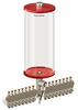 Red Color Key, Clear View Multiple Feed Electro Lubricator, 1 gal Acrylic Reservoir, 16 Feeds, 1/8