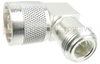 RA N Male (Plug) to N Female (Jack) Adapter, Silver Plated Brass Body, 1.2 VSWR - SM4533 - Fairview Microwave Inc.