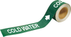 Brady Pipe Markers-To-Go B-736 White on Green Plastic Self-Adhesive Pipe Marker - 1 in Height - 8 in Length - Printed Msg = COLD WATER with Right Arrow - 20412 - 754476-20412 - R. S. Hughes Company, Inc.