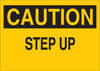 Brady B-401 Polystyrene Rectangle Yellow Fall Prevention Sign - 10 in Width x 7 in Height - TEXT: CAUTION STEP DOWN - 25604 - 754476-25604 - R. S. Hughes Company, Inc.
