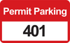 Brady Black / Red on White Rectangle Vinyl Parking Permit Label - 4 3/4 in Width - 2 3/4 in Height - Printed Text = PERMIT PARKING - Print Number(s) = 401 to 500 - 96253 - 754476-96253 - R. S. Hughes Company, Inc.
