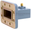 WR-137 to SMA Female Waveguide to Coax Adapter CPR-137G Grooved with 5.85 GHz to 8.2 GHz C Band in Aluminum, Paint -- FMWCA1050 - Image