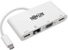 USB 3.1 Gen 1 USB-C Adapter, 4K @ 30Hz - HDMI, VGA, USB-A and Gigabit Ethernet, White -- U444-06N-HV4GU
