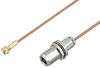 Snap-On MMBX Plug Right Angle to N Female Bulkhead Cable 6 Inch Length Using RG178 Coax - PE3C3994-6 - Pasternack