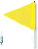 General-Purpose 8' Non-Lighted Warning Whip w/ Threaded Hex Base Triangular Yellow Flag - FS8-T-Y - Checkers